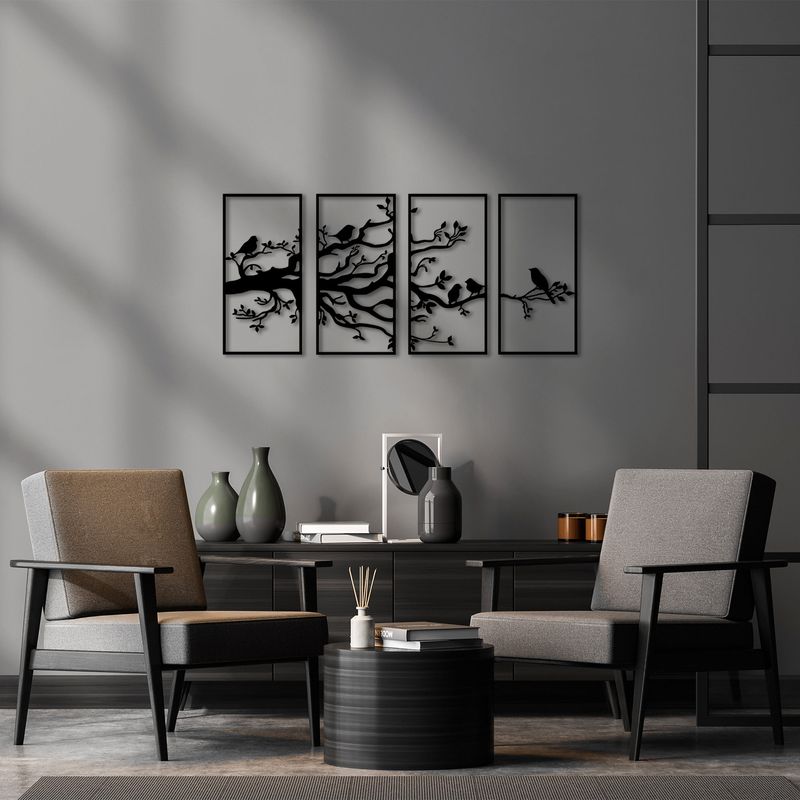 Casa si Gradina - Decoratiuni - Decoratiuni perete - Accesoriu decorativ de perete, Wallxpert, metal, negru, 34x70 cm - Infinity.ro
