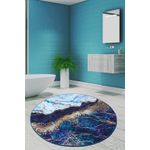 Casa si Gradina - Textile si covoare - Covoare - Covoare casa - Covor rotund, Conceptum Hypnose, multicolor, 100 cm, 100% poliester, antiderapant, lavabil la masina, 882CHL3597 - Infinity.ro