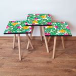 Casa si Gradina - Mobilier - Mese si birouri - Masute de cafea - Set masute cuib, Hanah Home, mdf, multicolor, picioare lemn fag - Infinity.ro
