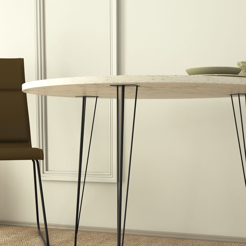 Casa si Gradina - Mobilier - Mese si birouri - Mese bucatarie si dining - Masa dining, Hanah Home, pal melaminat, negru alb, 90x90x75 cm - Infinity.ro