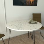 Casa si Gradina - Mobilier - Mese si birouri - Mese bucatarie si dining - Masa dining, Hanah Home, pal melaminat, negru alb, 90x90x75 cm - Infinity.ro