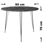 Casa si Gradina - Mobilier - Mese si birouri - Mese bucatarie si dining - Masa dining, Hanah Home, pal melaminat, negru alb, 90x90x75 cm - Infinity.ro
