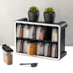 Casa si Gradina - Bucatarie si vesela - Organizare si depozitare bucatarie - Borcane si capace - Set borcane pentru condimente, Hermia, plastic, antracit, 13 piese - Infinity.ro