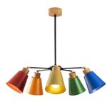 Casa si Gradina - Corpuri si surse de iluminat - Lustre si pendule - Lustra, Opviq, metal si lemn, multicolor, diametru 58 cm, inaltime 68 cm - Infinity.ro