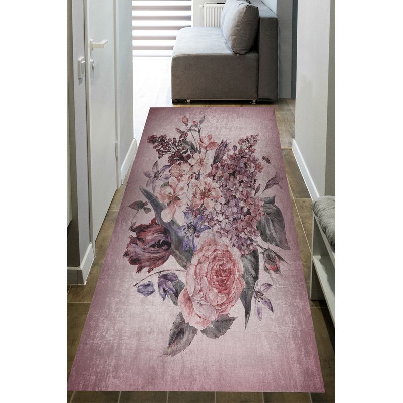 Casa si Gradina - Textile si covoare - Covoare - Covorase intrare - Covoras de intrare, Conceptum Hypnose, pudra, 80x150 cm, 100% poliamida, antiderapant, 955ANR1369 - Infinity.ro