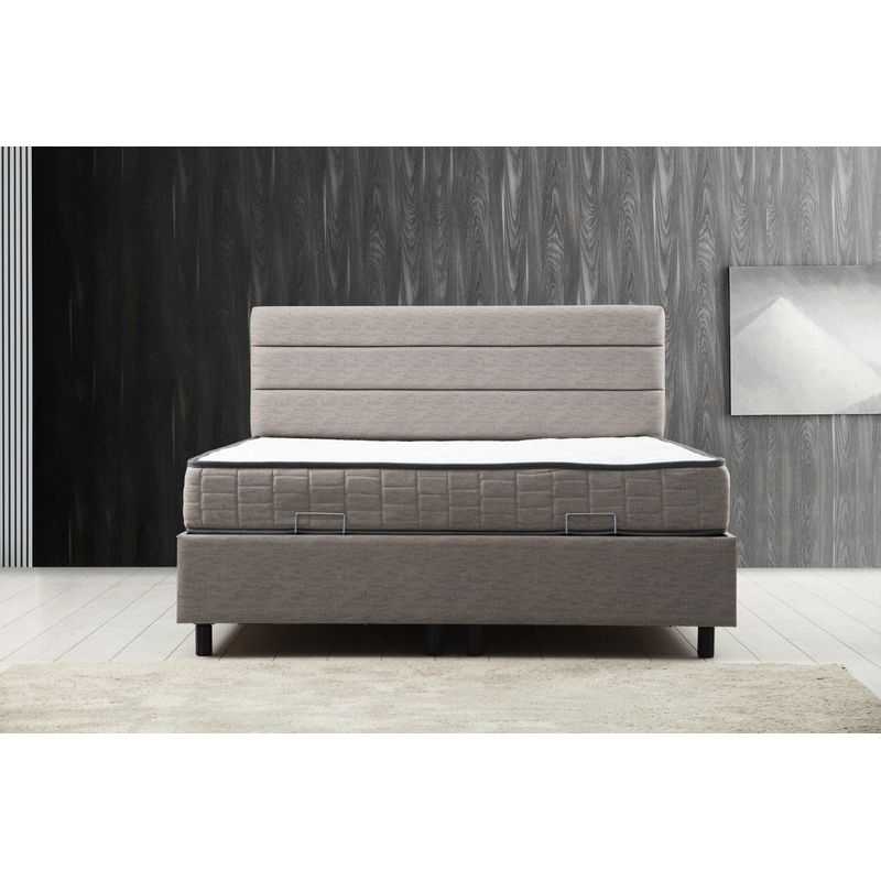 Casa si Gradina - Mobilier - Seturi de mobilier - Seturi dormitor - Set dormitor, Hanah Home, pal melaminat, gri deschis, 160x200 cm - Infinity.ro