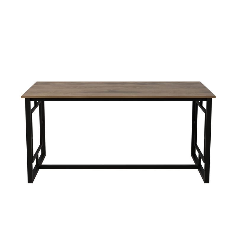 Casa si Gradina - Mobilier - Mese si birouri - Mese bucatarie si dining - Masa dining, Hanah Home, panou aglomerat melaminat, nuc si negru, 160x90x76 cm - Infinity.ro