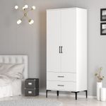 Casa si Gradina - Mobilier - Dulapuri si sifoniere - Sifoniere - Sifonier, Hanah Home, panou de particule cu melamina, alb, 80x47.5x201.4 cm - Infinity.ro