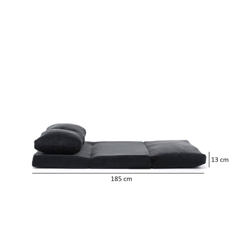 Casa si Gradina - Mobilier - Canapele si coltare - Canapele - Canapea extensibila, Hanah Home, metal, negru, 185x120 cm - Infinity.ro
