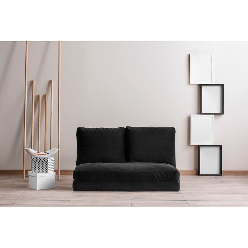 Casa si Gradina - Mobilier - Canapele si coltare - Canapele - Canapea extensibila, Hanah Home, metal, negru, 185x120 cm - Infinity.ro