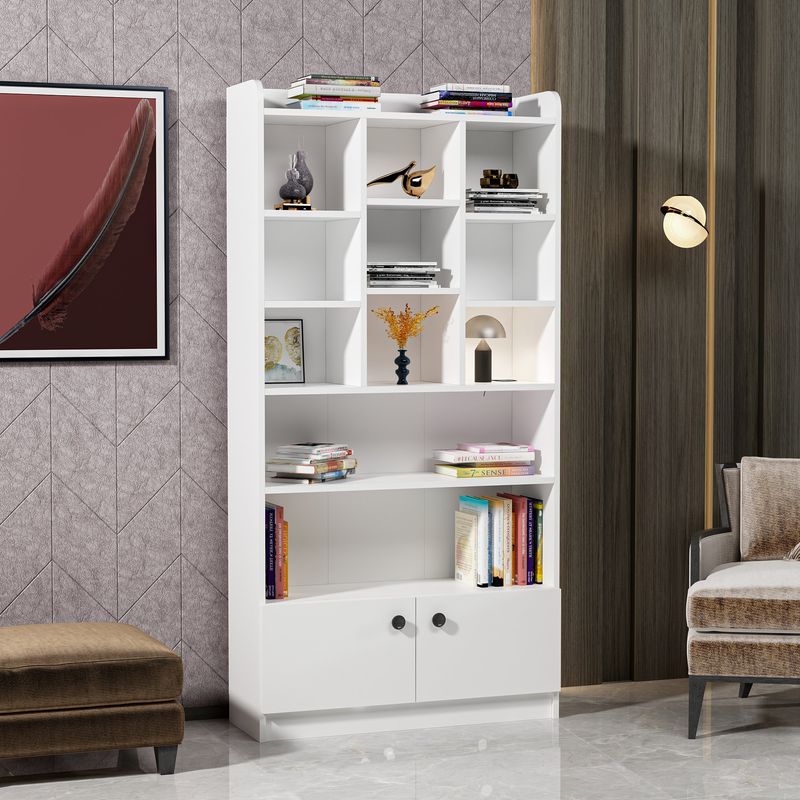 Casa si Gradina - Mobilier - Biblioteci si rafturi - Biblioteci - Biblioteca, Hanah Home, pal melaminat, alb, 90x30x180 cm - Infinity.ro