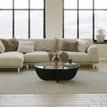 Casa si Gradina - Mobilier - Mese si birouri - Masute de cafea - Masuta de cafea, Hanah Home, sticla securizata si pal melaminat, negru, 90x90x30 cm - Infinity.ro