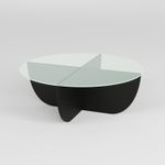Casa si Gradina - Mobilier - Mese si birouri - Masute de cafea - Masuta de cafea, Hanah Home, sticla securizata si pal melaminat, negru, 90x90x30 cm - Infinity.ro