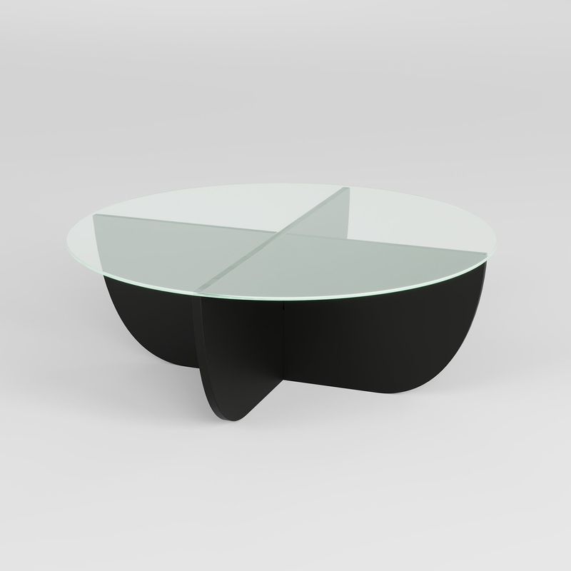 Casa si Gradina - Mobilier - Mese si birouri - Masute de cafea - Masuta de cafea, Hanah Home, sticla securizata si pal melaminat, negru, 90x90x30 cm - Infinity.ro