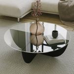 Casa si Gradina - Mobilier - Mese si birouri - Masute de cafea - Masuta de cafea, Hanah Home, sticla securizata si pal melaminat, negru, 90x90x30 cm - Infinity.ro