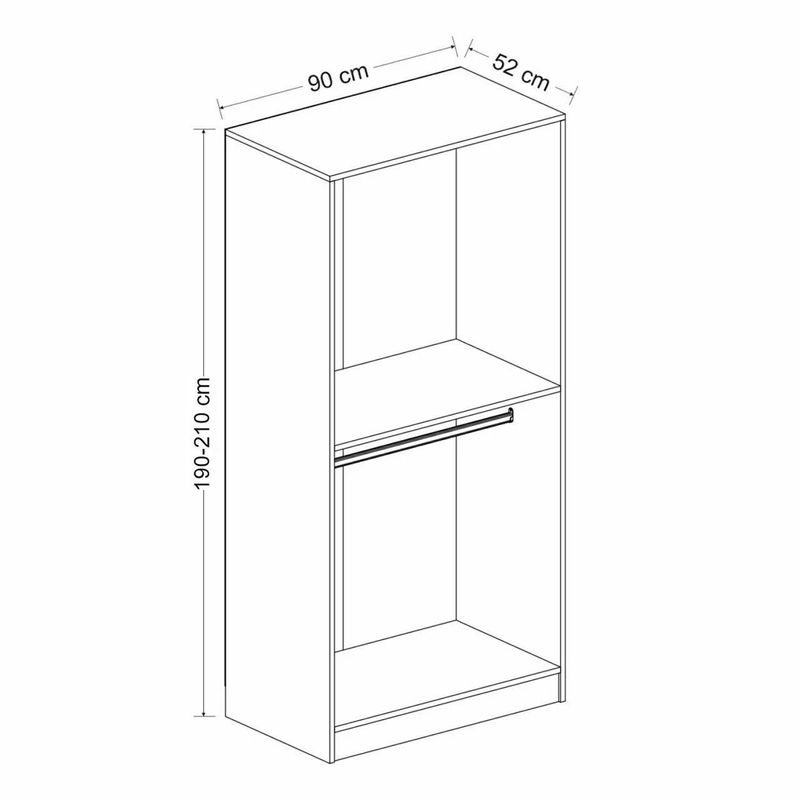 Casa si Gradina - Mobilier - Dulapuri si sifoniere - Sifoniere - Sifonier, Hanah Home, pal melaminat, negru alb, 90x52x210 cm - Infinity.ro