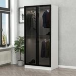 Casa si Gradina - Mobilier - Dulapuri si sifoniere - Sifoniere - Sifonier, Hanah Home, pal melaminat, negru alb, 90x52x210 cm - Infinity.ro