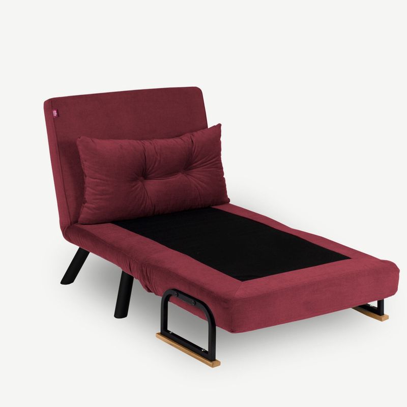 Casa si Gradina - Mobilier - Canapele si coltare - Canapele - Canapea extensibila, Hanah Home, metal, textil, visiniu, 175x60 cm - Infinity.ro