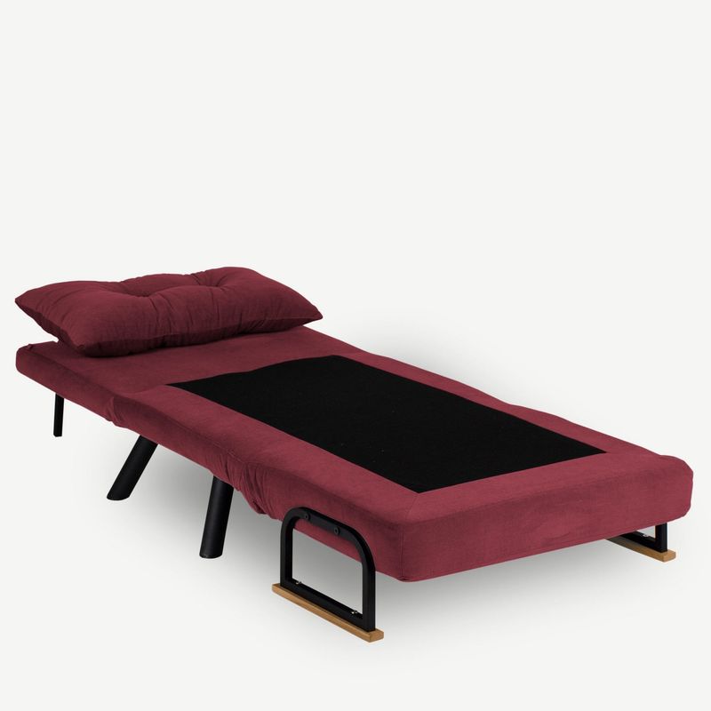 Casa si Gradina - Mobilier - Canapele si coltare - Canapele - Canapea extensibila, Hanah Home, metal, textil, visiniu, 175x60 cm - Infinity.ro