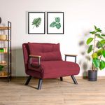 Casa si Gradina - Mobilier - Canapele si coltare - Canapele - Canapea extensibila, Hanah Home, metal, textil, visiniu, 175x60 cm - Infinity.ro