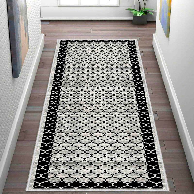 Casa si Gradina - Textile si covoare - Covoare - Covorase intrare - Covoras de intrare, Conceptum Hypnose, alb, gri, negru, 100x150 cm, 100% poliester, antiderapant - Infinity.ro