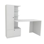 Casa si Gradina - Mobilier - Mese si birouri - Birouri - Birou cu rafturi, Hanah Home, pal melaminat, alb, 149.5x140x61.8 cm - Infinity.ro