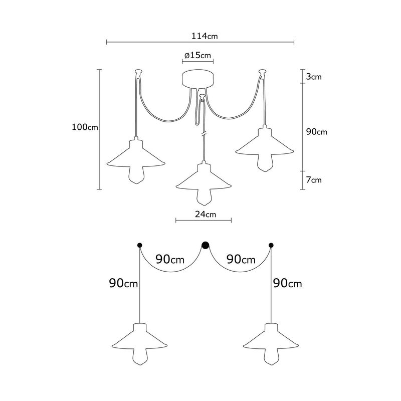 Casa si Gradina - Corpuri si surse de iluminat - Lustre si pendule - Candelabru, Opviq, metal, lemn, negru, diametru 114 cm, inaltime 100 cm - Infinity.ro