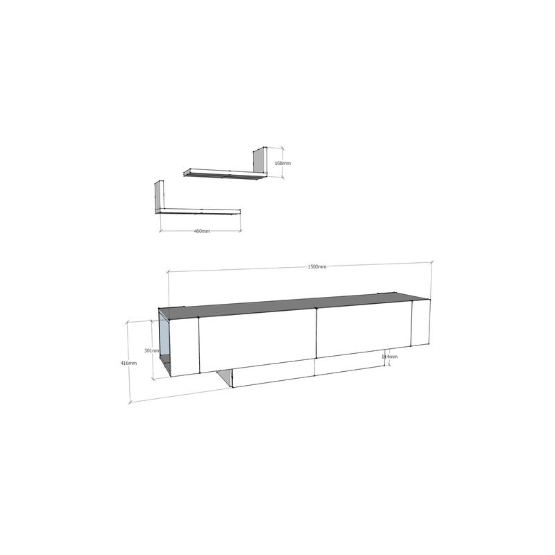 Casa si Gradina - Mobilier - Comode si corpuri - Comode - Comoda tv, Hanah Home, pal melaminat, nuc si alb, 150x41.6x31.5 cm - Infinity.ro