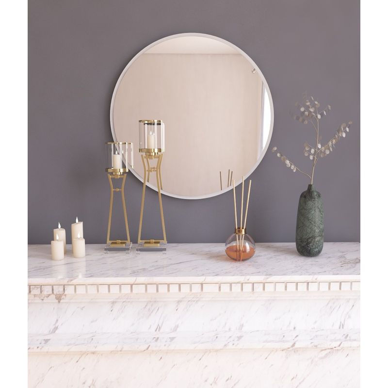 Casa si Gradina - Decoratiuni - Oglinzi - Oglinda rotunda, Hanah Home, mdf, alb, 60x60x2.2 cm, 116SAM1149 - Infinity.ro