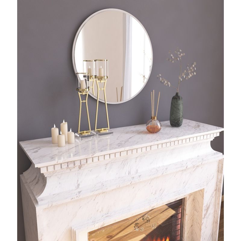 Casa si Gradina - Decoratiuni - Oglinzi - Oglinda rotunda, Hanah Home, mdf, alb, 60x60x2.2 cm, 116SAM1149 - Infinity.ro