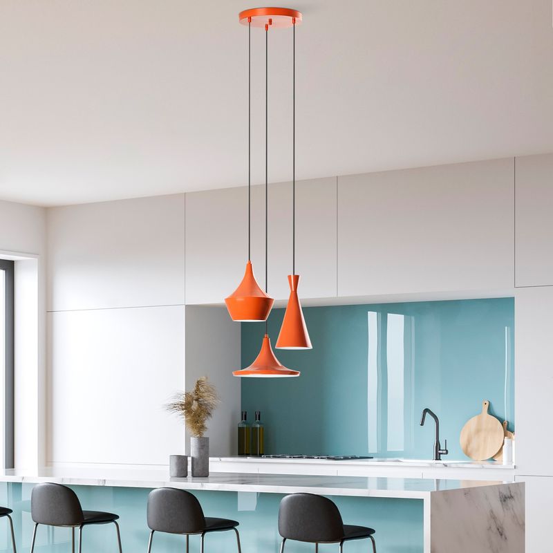 Casa si Gradina - Corpuri si surse de iluminat - Lustre si pendule - Candelabru, Opviq, metal, portocaliu, diametru 45 cm, inaltime reglabila 45-135 cm - Infinity.ro