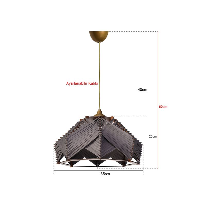 Casa si Gradina - Corpuri si surse de iluminat - Lustre si pendule - Candelabru, Opviq, metal si bumbac, gri, 35x20 cm - Infinity.ro