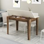 Casa si Gradina - Mobilier - Mese si birouri - Mese bucatarie si dining - Masa de bucatarie, Hanah Home, pal melaminat, nuc si crem, 110x72x75 cm - Infinity.ro