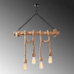 Casa si Gradina - Corpuri si surse de iluminat - Lustre si pendule - Candelabru, Opviq, lemn, negru si natur, 65x8x82 cm - Infinity.ro
