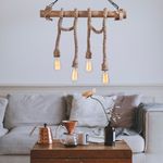 Casa si Gradina - Corpuri si surse de iluminat - Lustre si pendule - Candelabru, Opviq, lemn, negru si natur, 65x8x82 cm - Infinity.ro