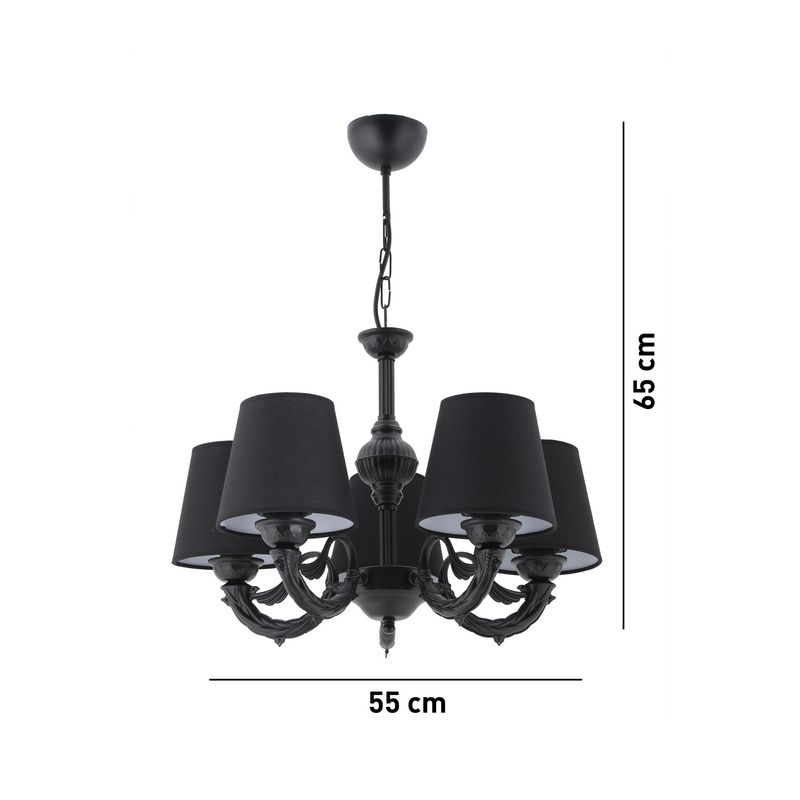 Casa si Gradina - Corpuri si surse de iluminat - Lustre si pendule - Candelabru, Opviq, metal, negru, 55x65 cm - Infinity.ro