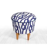 Casa si Gradina - Mobilier - Scaune si fotolii - Tabureti - Taburet, Atelier Del Sofa, 100% microfibra, albastru si alb, 42x42x42 cm, 209FLF1216 - Infinity.ro