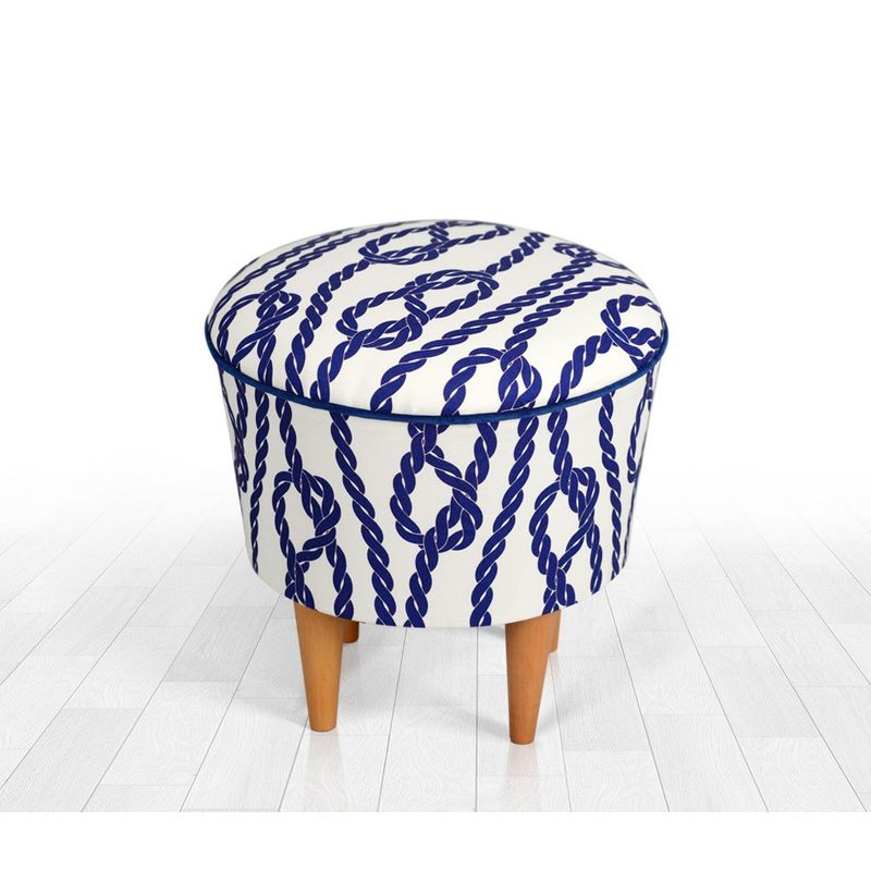 Casa si Gradina - Mobilier - Scaune si fotolii - Tabureti - Taburet, Atelier Del Sofa, 100% microfibra, albastru si alb, 42x42x42 cm, 209FLF1216 - Infinity.ro