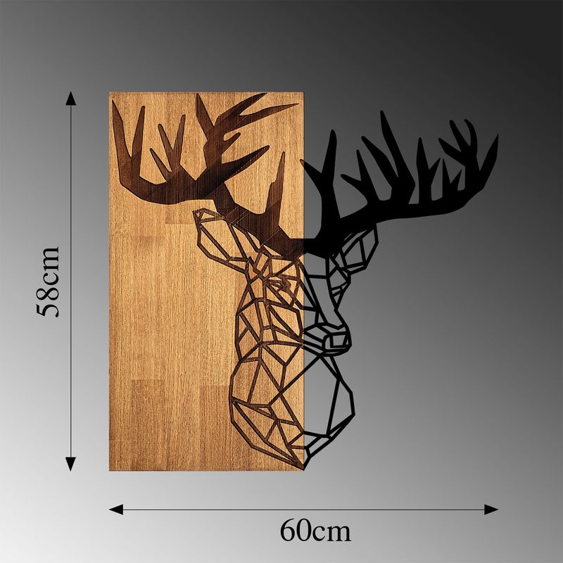 Casa si Gradina - Decoratiuni - Decoratiuni perete - Accesoriu decorativ de perete, Wallxpert, lemn si metal, nuc si negru, 58x60 cm, 899SKL2269 - Infinity.ro