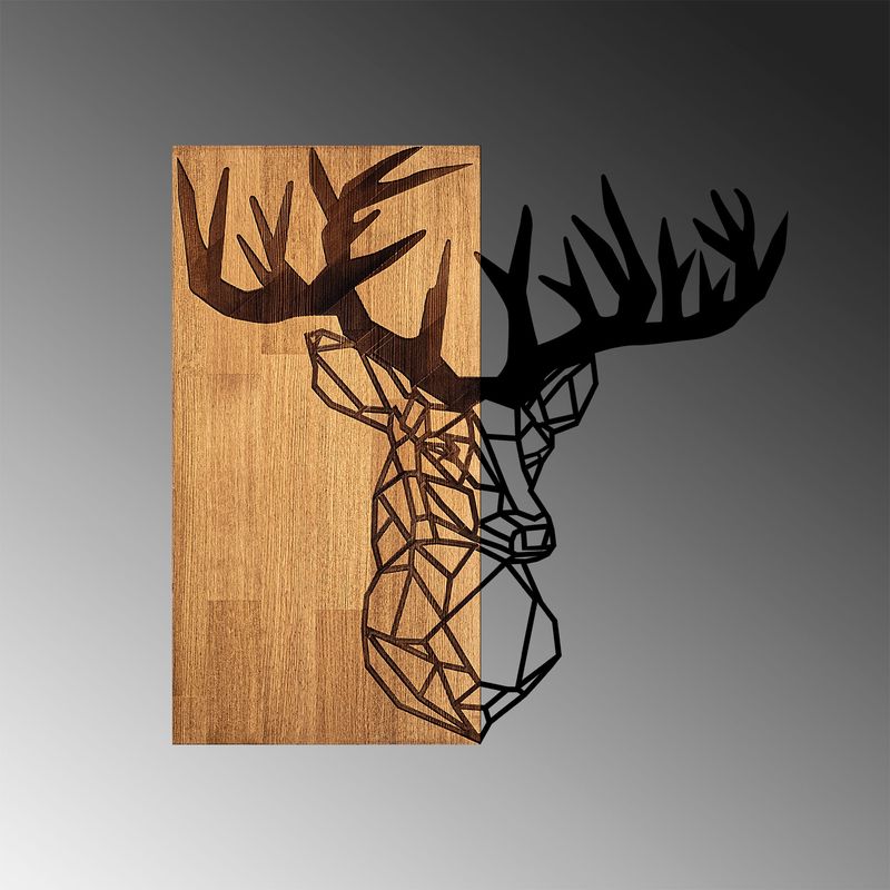 Casa si Gradina - Decoratiuni - Decoratiuni perete - Accesoriu decorativ de perete, Wallxpert, lemn si metal, nuc si negru, 58x60 cm, 899SKL2269 - Infinity.ro