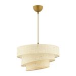 Casa si Gradina - Corpuri si surse de iluminat - Lustre si pendule - Candelabru, Opviq, corp metalic, crem, abajur bumbac, 40x40x72 cm - Infinity.ro