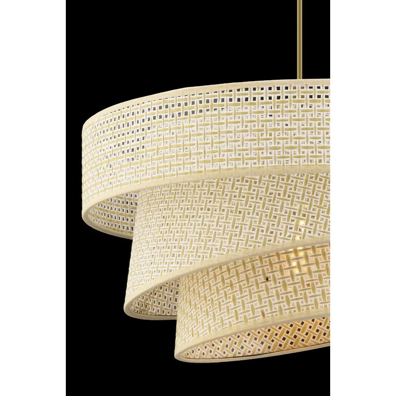 Casa si Gradina - Corpuri si surse de iluminat - Lustre si pendule - Candelabru, Opviq, corp metalic, crem, abajur bumbac, 40x40x72 cm - Infinity.ro