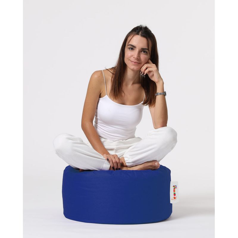 Casa si Gradina - Mobilier - Scaune si fotolii - Tabureti - Puf rotund, Hanah Home, poliester, albastru, 55x55x30 cm - Infinity.ro