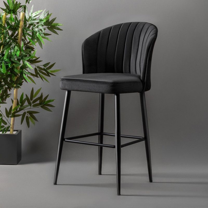 Casa si Gradina - Mobilier - Scaune si fotolii - Scaune - Set scaune de bar, Hanah Home, panou de particule cu melamina, negru, 52x42x97 cm, 4 bucati - Infinity.ro