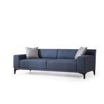 Casa si Gradina - Mobilier - Canapele si coltare - Canapele - Canapea 3 locuri, Hanah Home, lemn fag si pal, albastru, 215x87x86 cm - Infinity.ro