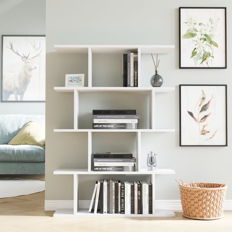 Casa si Gradina - Mobilier - Biblioteci si rafturi - Biblioteci - Biblioteca, Hanah Home, pal melaminat, alb, 90x25x127.4 cm - Infinity.ro