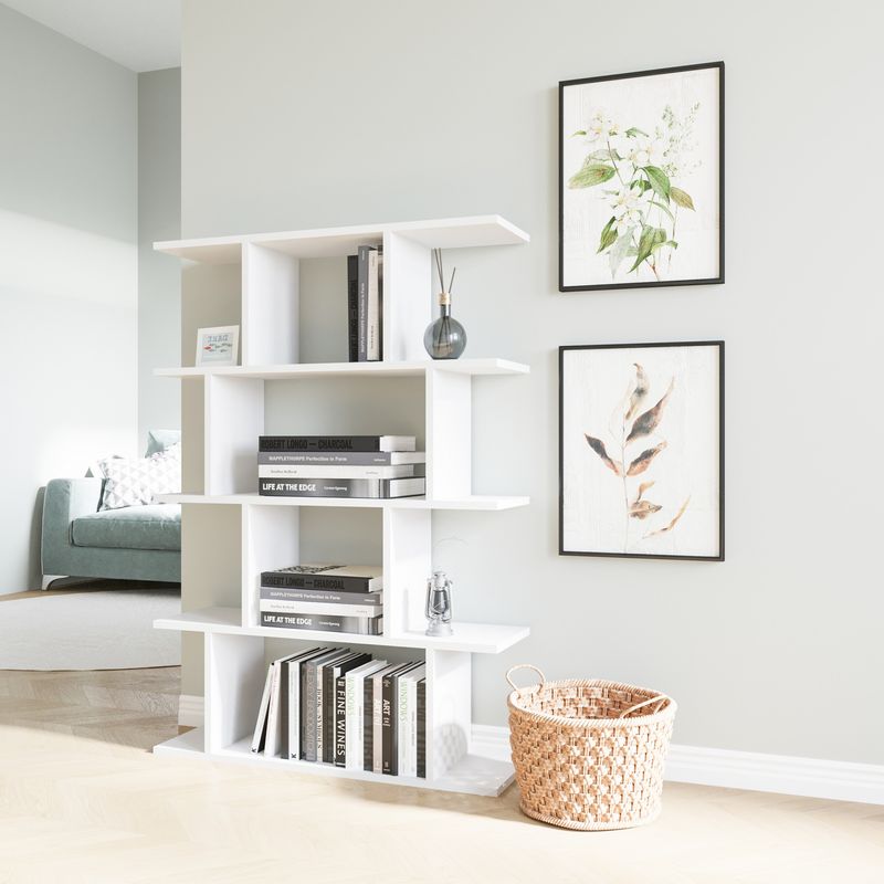 Casa si Gradina - Mobilier - Biblioteci si rafturi - Biblioteci - Biblioteca, Hanah Home, pal melaminat, alb, 90x25x127.4 cm - Infinity.ro