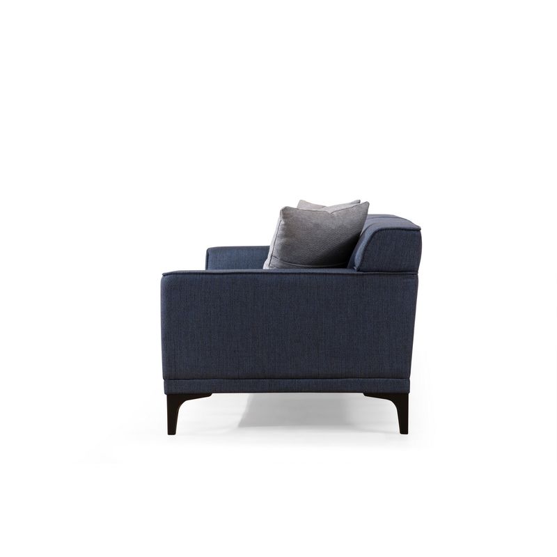 Casa si Gradina - Mobilier - Canapele si coltare - Canapele - Canapea 3 locuri, Hanah Home, lemn fag si pal, albastru, 215x87x86 cm - Infinity.ro