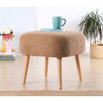 Casa si Gradina - Mobilier - Scaune si fotolii - Tabureti - Taburet, Atelier Del Sofa, blana artificiala, maro, 45x45x43 cm - Infinity.ro