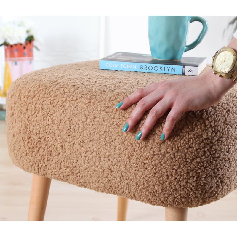 Casa si Gradina - Mobilier - Scaune si fotolii - Tabureti - Taburet, Atelier Del Sofa, blana artificiala, maro, 45x45x43 cm - Infinity.ro